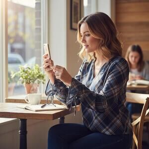 Blouse haut Jessica Simpson femme taille médium bleu à carreaux bruns